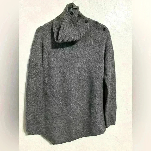 NWT Soft Surroundings Button Neck Sweater Heather Grey Size S - Picture 1 of 8